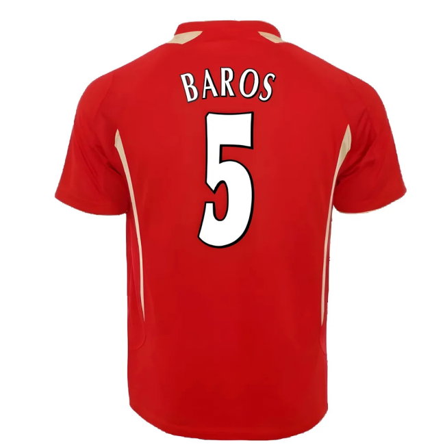 2005-2006 Liverpool Home CL Retro Shirt (Baros 5)-SoccerKits Hub | Buy Soccer Jerseys Online